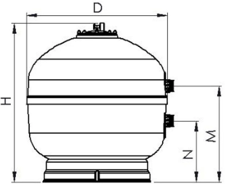 AQUASPHERE Aquaspehere Polyester Side Mount Zandfilter 9m³ - Afbeelding 4