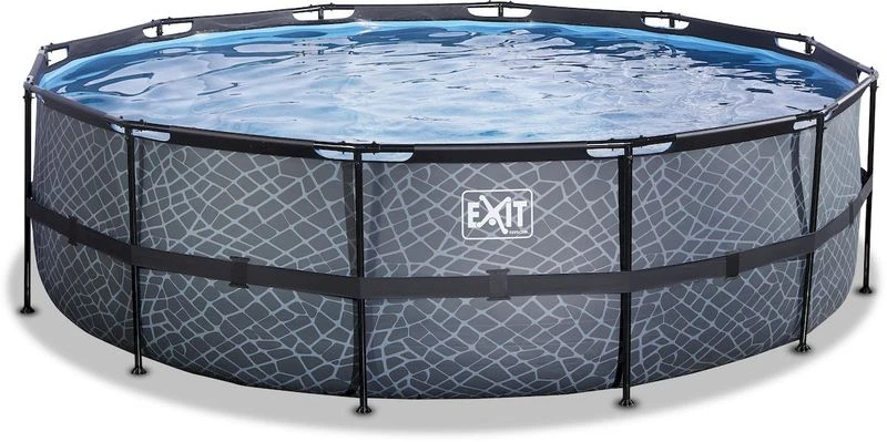 EXIT TOYS EXIT Stone Zwembad - 488 X 122 Cm - Met Zandfilterpomp En Trap 2 EXIT TOYS EXIT Stone Zwembad - 488 X 122 Cm - Met Zandfilterpomp En Trap - Afbeelding 2