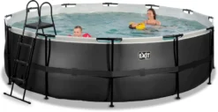 EXIT TOYS EXIT Black Leather Zwembad - 488 X 122 Cm - Met Zandfilterpomp En Trap -Professionele winkel voor zwembadartikelen 615 1200 exit 30 27 16 20 int 4