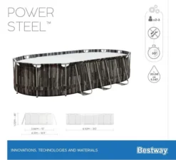 Bestway Power Steel Oval Zwembad - 610 X 366 X 122 Cm - Met Filterpomp En Accessoires -Professionele winkel voor zwembadartikelen 900 989 5611r 01 power steel