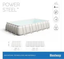 Bestway Power Steel Rectangular Zwembad - 956 X 488 X 132 Cm - Met Zandfilterpomp En Accessoires -Professionele winkel voor zwembadartikelen bestway power steel rectangular zwembad 956 x 488 x 132 cm set 16