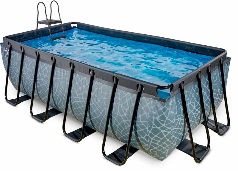 EXIT TOYS EXIT Stone Zwembad - 400 X 200 X 100 Cm - Met Zandfilterpomp En Trap 1 EXIT TOYS EXIT Stone Zwembad - 400 X 200 X 100 Cm - Met Zandfilterpomp En Trap
