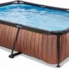 EXIT TOYS EXIT Wood Zwembad - 220 X 150 X 65 Cm - Met Filterpomp