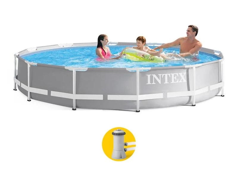 Intex Prism Frame Pool - 366 X 76 Cm - Met Filterpomp 1 Intex Prism Frame Pool - 366 X 76 Cm - Met Filterpomp